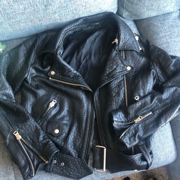 Acne Black Leather Jacket - Picture 8 of 8